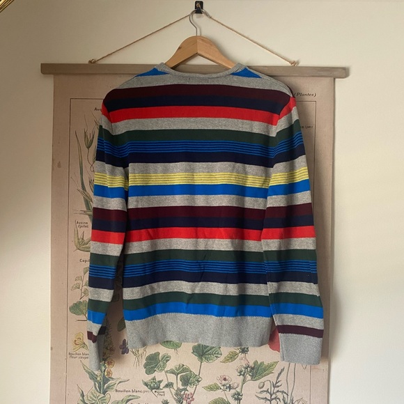 Gap Men’s Multicolor Stripe Crewneck Cotton Sweater - Picture 4 of 4